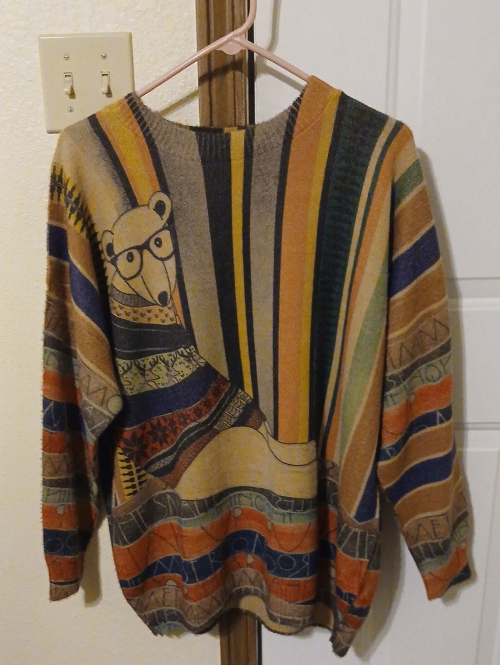 Unisex Multicolor Striped Graphic Sweater - Casual Crewneck